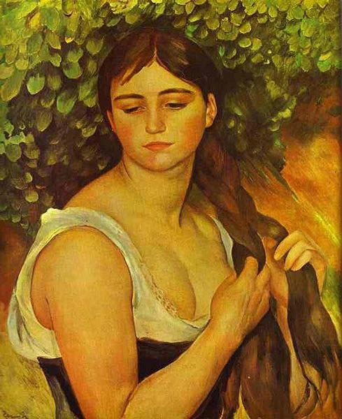 Pierre-Auguste Renoir Girl Braiding Her Hair china oil painting image